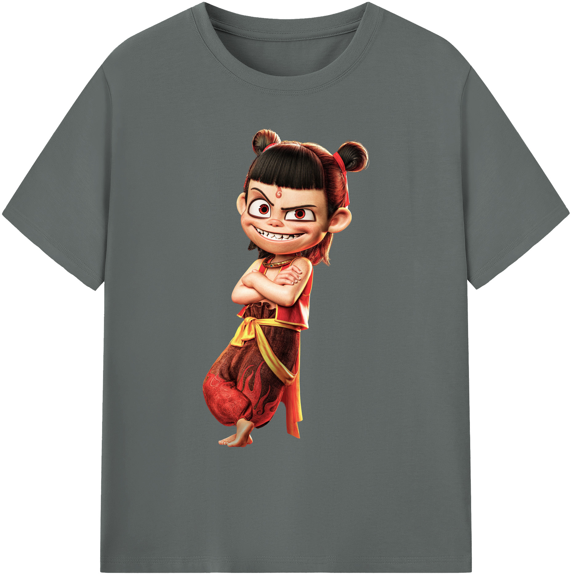 （画像用） Ne Zha 2 ナタ 魔童の大暴れ 綿100％ メンズ半袖Tシャツ｜肌触りやわらか＆通気性